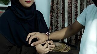 Muslim step sister in hijab fucks Hindu step brother on Rakshabandhan
