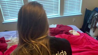 Blonde College Babe Fucks before Class ..hot gf creams on my dick .. young couple fucks