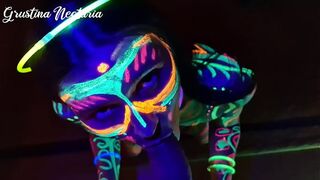 Fucked the wild slim girl in the UV- light