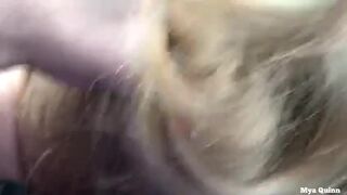 Public parking blowjob in the car outside the mall - Mya Quinn