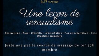 A lesson in sensualism - French audio solo gentle handjob praises