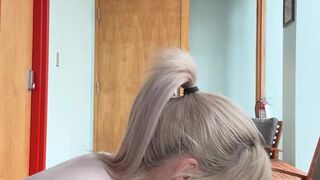 Office slut sucks bosses cock