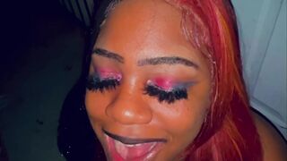 GoldenEbonii Opening Her Mouth Wide To Drink My Piss ????