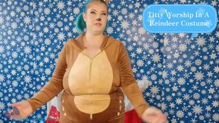 *** TRAILER ONLY *** Titty Worship In A Reindeer Costume - Solo Girl